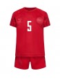 Billige Danmark Joakim Maehle #5 Hjemmedraktsett Barn VM 2022 Kortermet (+ Korte bukser)